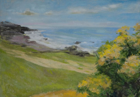 Joan Baker's painting Coastal Path, Ogmore