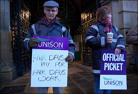 Birmingham City Council workers on strike
