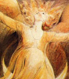 Picture by William Blake of a golden woman