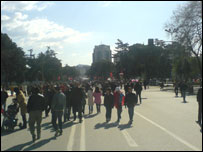 Pamje nga bulevardi i Tiranës