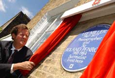 Sir David Hare unveiling the blue plaque for Lee Miller and Roland Penrose