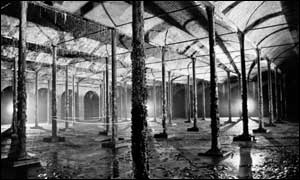 Inside, just after it was closed down