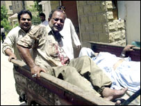 विस्फोट में घायल व्यक्ति