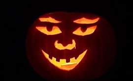 The finished pumpkin - complete with candle.