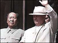 خروشچف و مائو رهبران شوروی و چين در مسکو 1950