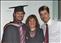 Andrew on his graduation day with mum Karen and brother Alan