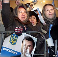 Příznivci Viktora Janukovyče