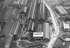 Aerial photo of Templeborough Melting Shop