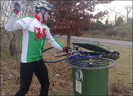 Spirits waver as our brave boys face another two hours in the saddle before reaching Portsmouth docks