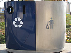 Recycle bin in Millennium Park
