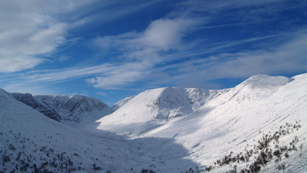 Creag Meagaidh in the snow, courtesy of Edward Waltham.