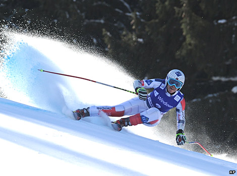 Skier, Tina Weirather, in competition