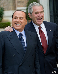 جورج بوش و سیلوی برلوسکونی