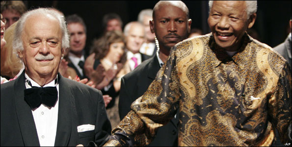George Bizos (left) defended Nelson Mandela (right) during his apartheid struggles