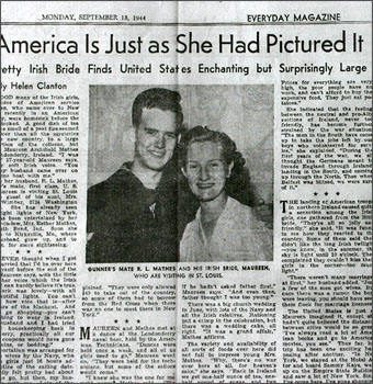 Newspaper article about Maureen and Bob