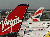 Havalimanındaki uçaklar 