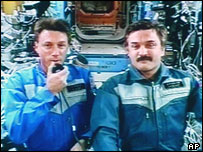 Os astronautas Michael Foale e Alexander Kaleri