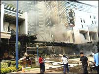 Hotel Marriott em Jacarta após atentado a bomba