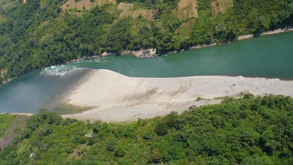 Aerial view of the river in the San Francisco area