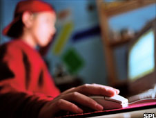 Teenager at computer