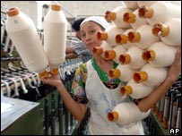 Çin'de tekstil işçisi