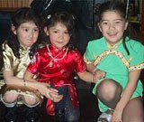 three girls enjoy the party