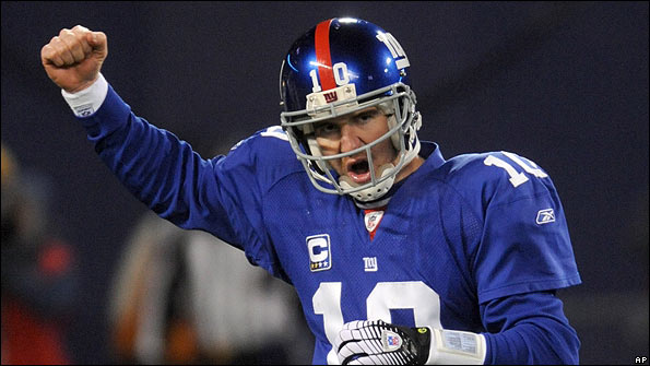 Eli Manning, quartback for the New York Giants