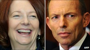 Rivals Julia Gillard and Tony Abbott