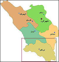 نقشه استان چهارمحال و بختياری