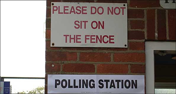 Polling station sign