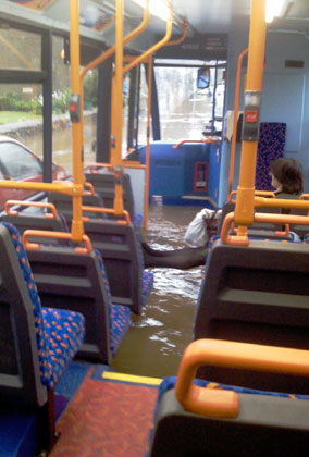 Flood on an Eynsham bus by Dave Hart
