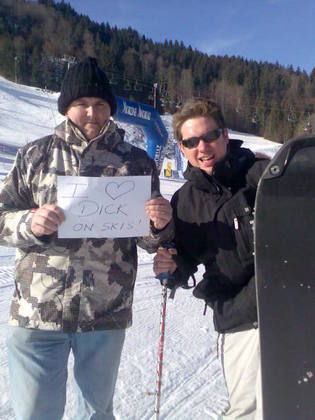 Dick met a fan on the ski slopes!
