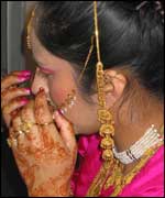 girl with hand paintings