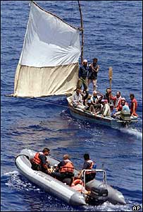 Cubanos tentando chegar aos EUA de barco