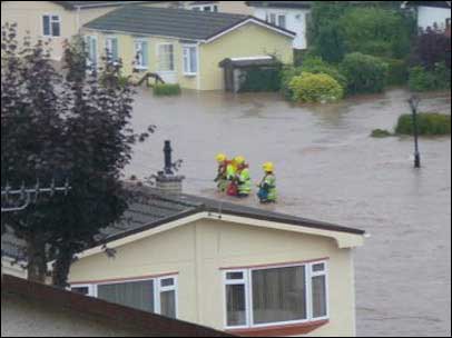 Rescue at Linton Park mobile home site in Bromyard