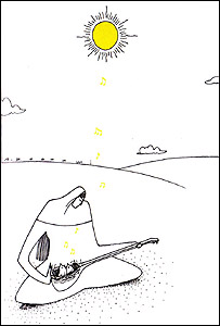 يکی از طرح های بولتن جشنواره، کار اردشير رستمی 