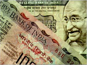 Jigsaw puzzle Indian bank notes.