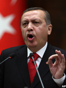 Turkish Prime Minister Recep Tayyip Erdogan addresses his lawmakers at the parliament in Ankara