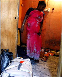 An evicted woman in Sri Lanka