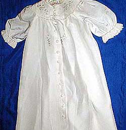 Carrickmacross lace christening dress produced by Thelma Goldring