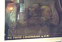 Arwydd tafarn We Three Loggerheads