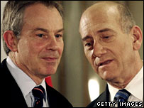 اهود اولمرت و تونی بلر