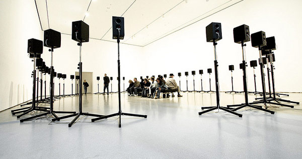 Surround sound doesn't actually require this many speakers, but this is a lovely illustration of the idea. Image via the BBC Radio Blog