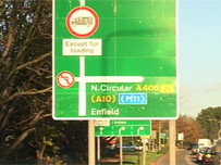 Road sign for A406