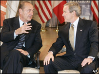 Chirac e Bush em Bruxelas