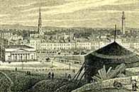 Illustration showing New Town from Ramsay Gardens