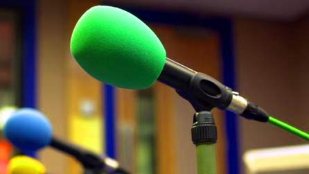 Microphones in a radio studio