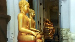 A Buddha statue in Kandy, Sri Lanka
