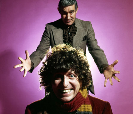 Terry Nation with the former Doctor, Tom Baker