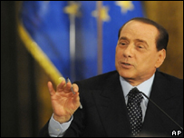 O primeiro-ministro da Itália, Silvio Berlusconi